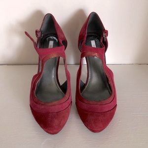 Geox Respira Red Suede Heels
